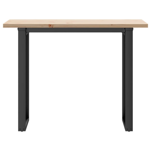 vidaXL Dining Table O-Frame 100x50x75.5 cm Solid Pine Wood & Steel
