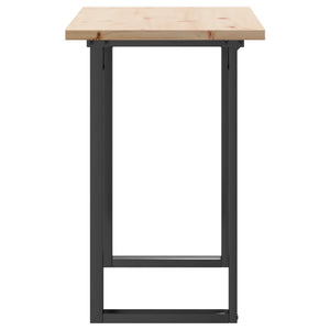 vidaXL Dining Table O-Frame 100x50x75.5 cm Solid Pine Wood & Steel
