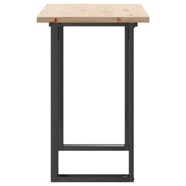 vidaXL Dining Table O-Frame 100x50x75.5 cm Solid Pine Wood & Steel