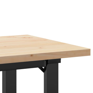 vidaXL Dining Table O-Frame 100x50x75.5 cm Solid Pine Wood & Steel