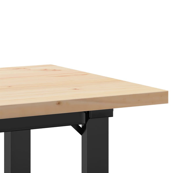 vidaXL Dining Table O-Frame 100x50x75.5 cm Solid Pine Wood & Steel