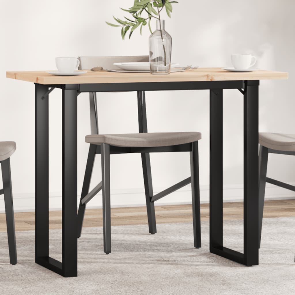 vidaXL Dining Table O-Frame 100x50x75.5 cm Solid Pine Wood & Steel
