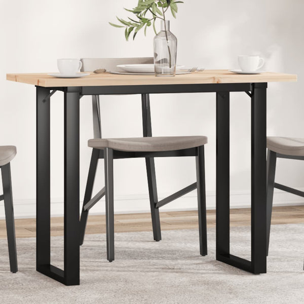 vidaXL Dining Table O-Frame 100x50x75.5 cm Solid Pine Wood & Steel