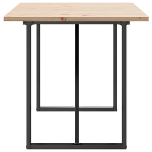 vidaXL Dining Table O-Frame 140x80x75.5 cm Solid Pine Wood & Steel