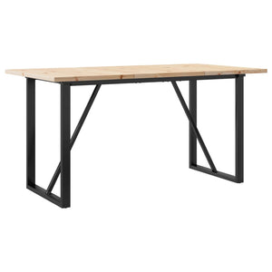 vidaXL Dining Table O-Frame 140x80x75.5 cm Solid Pine Wood & Steel