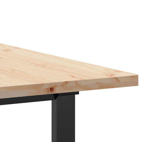 vidaXL Dining Table O-Frame 140x80x75.5 cm Solid Pine Wood & Steel