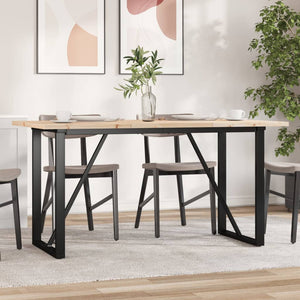 vidaXL Dining Table O-Frame 140x80x75.5 cm Solid Pine Wood & Steel
