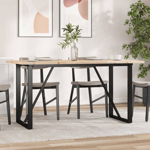 vidaXL Dining Table O-Leg 160x80x75.5 cm Solid Pine Wood & Steel