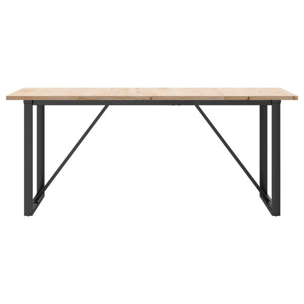 vidaXL Dining Table O-Leg 180x90x75.5 cm Solid Pine Wood & Steel