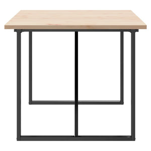 vidaXL Dining Table O-Leg 180x90x75.5 cm Solid Pine Wood & Steel