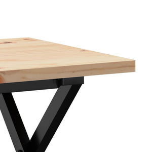 vidaXL Coffee Table X-Frame 80x50x40.5cm Solid Pine Wood & Steel