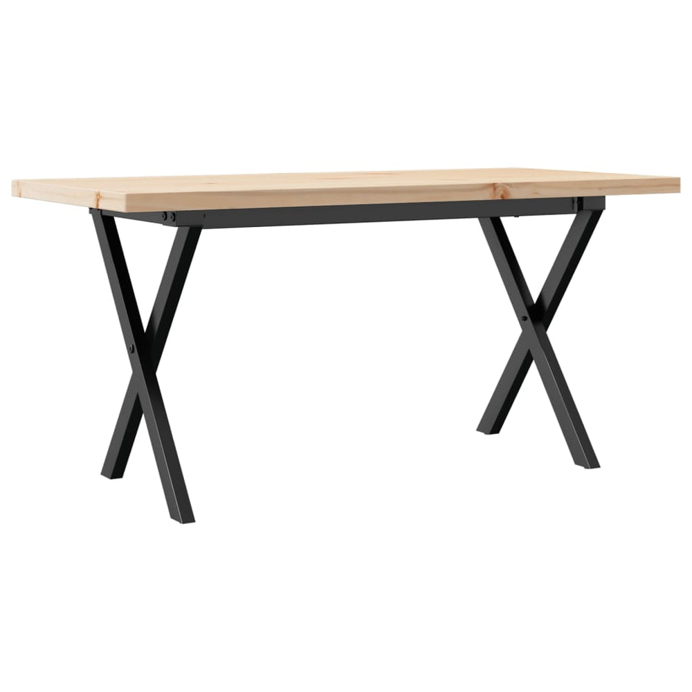 vidaXL Coffee Table X-Frame 90x40x45.5 cm Solid Pine Wood & Steel