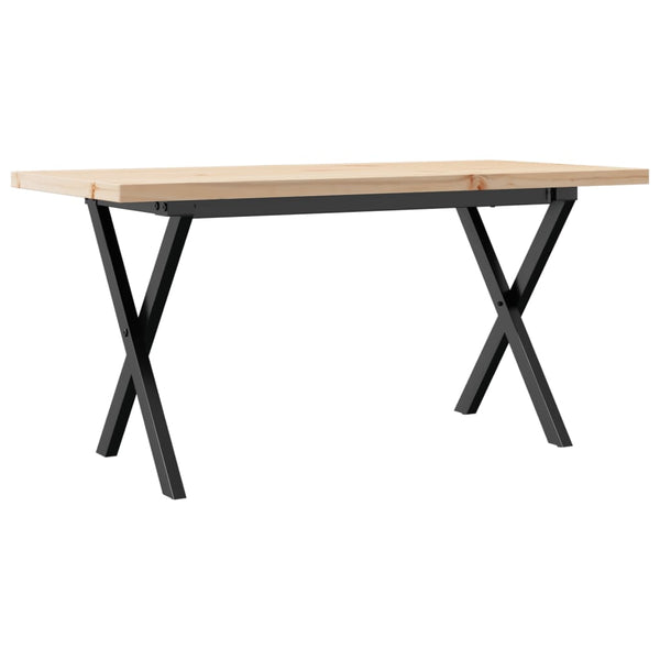 vidaXL Coffee Table X-Frame 90x40x45.5 cm Solid Pine Wood & Steel