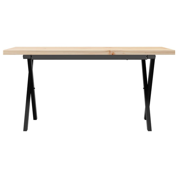vidaXL Coffee Table X-Frame 90x40x45.5 cm Solid Pine Wood & Steel