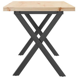 vidaXL Coffee Table X-Frame 90x40x45.5 cm Solid Pine Wood & Steel