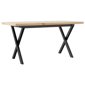 vidaXL Coffee Table X-Frame 90x40x45.5 cm Solid Pine Wood & Steel
