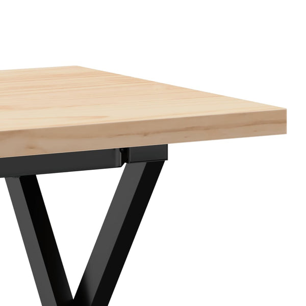 vidaXL Coffee Table X-Frame 90x40x45.5 cm Solid Pine Wood & Steel