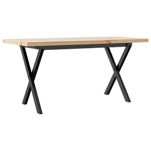 vidaXL Coffee Table X-frame 100x50x45.5 cm Solid Pine Wood Steel
