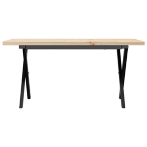 vidaXL Coffee Table X-frame 100x50x45.5 cm Solid Pine Wood Steel