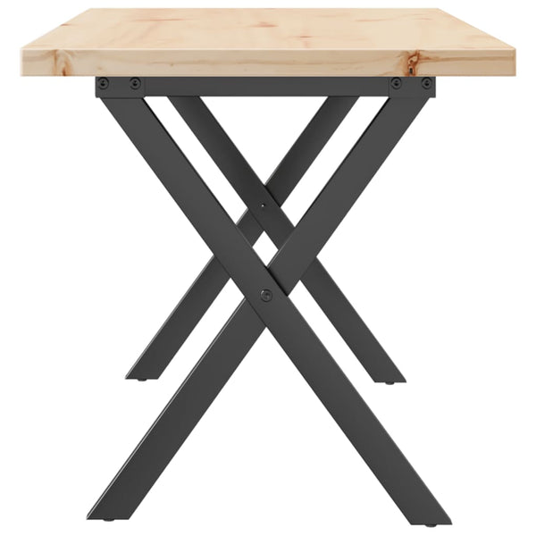 vidaXL Coffee Table X-frame 100x50x45.5 cm Solid Pine Wood Steel