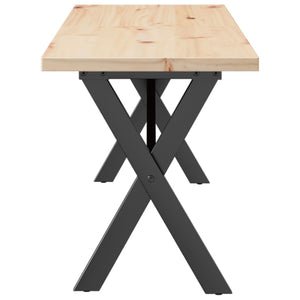 vidaXL Coffee Table X-Frame 160x40x45.5 cm Solid Pine Wood Steel