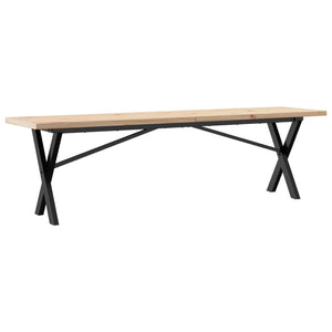 vidaXL Coffee Table X-Frame 160x40x45.5 cm Solid Pine Wood Steel