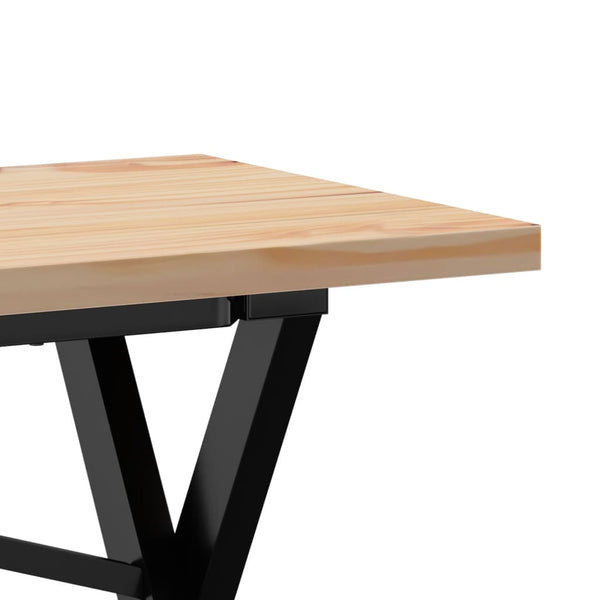 vidaXL Coffee Table X-Frame 160x40x45.5 cm Solid Pine Wood Steel