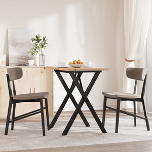 vidaXL Dining Table X-Leg 80x50x75.5 cm Solid Pine Wood & Steel