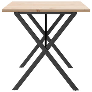 vidaXL Dining Table X-Frame 140x80x75.5 cm Solid Pine Wood & Steel