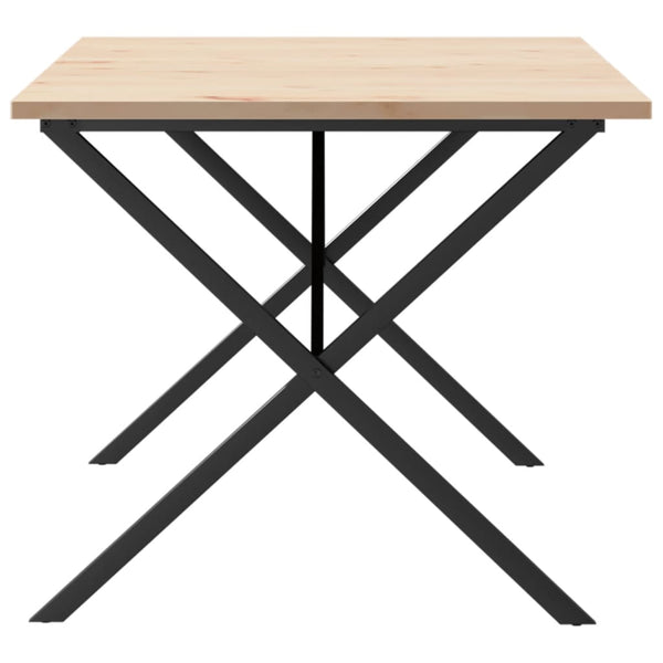 vidaXL Dining Table X-Leg 180x90x75.5 cm Solid Pine Wood & Steel