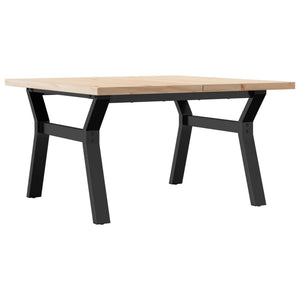 vidaXL Coffee Table Y-Legs 80x80x45.5 cm Solid Pine Wood & Steel