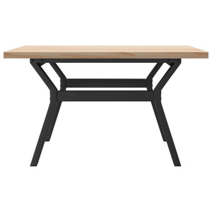 vidaXL Coffee Table Y-Legs 80x80x45.5 cm Solid Pine Wood & Steel