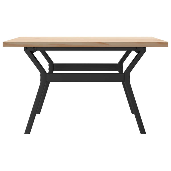 vidaXL Coffee Table Y-Legs 80x80x45.5 cm Solid Pine Wood & Steel