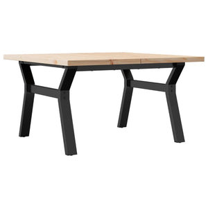 vidaXL Coffee Table Y-Legs 80x80x45.5 cm Solid Pine Wood & Steel