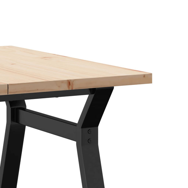 vidaXL Coffee Table Y-Legs 80x80x45.5 cm Solid Pine Wood & Steel