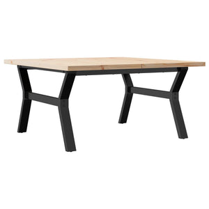 vidaXL Coffee Table Y-Frame 90x90x45.5 cm Solid Pine Wood & Steel