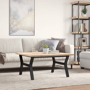 vidaXL Coffee Table Y-Frame 90x90x45.5 cm Solid Pine Wood & Steel