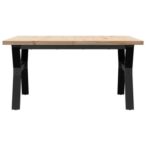 vidaXL Coffee Table Y-Frame 90x90x45.5 cm Solid Pine Wood & Steel