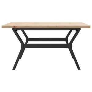vidaXL Coffee Table Y-Frame 90x90x45.5 cm Solid Pine Wood & Steel