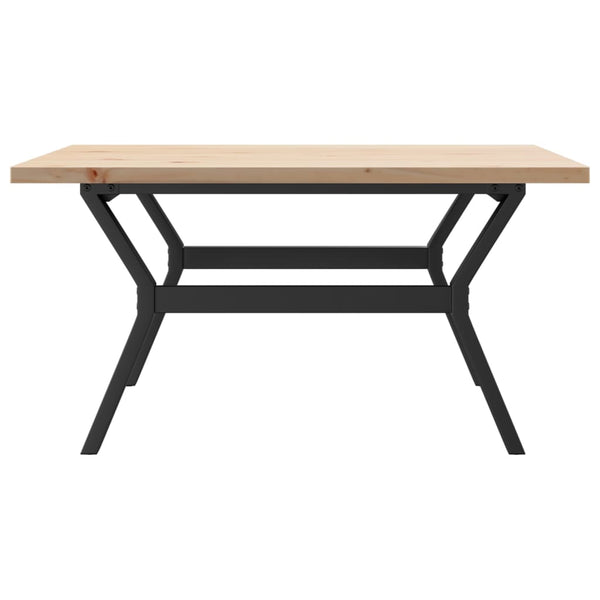 vidaXL Coffee Table Y-Frame 90x90x45.5 cm Solid Pine Wood & Steel