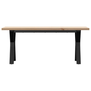vidaXL Coffee Table Y-Shaped Base 110x40x45.5 cm Solid Pine Wood Steel