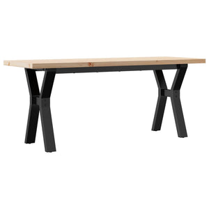 vidaXL Coffee Table Y-Shaped Base 110x40x45.5 cm Solid Pine Wood Steel