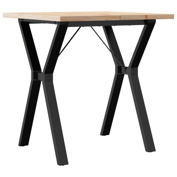 vidaXL Dining Table Y-Frame 70x70x75.5 cm Solid Pine & Steel