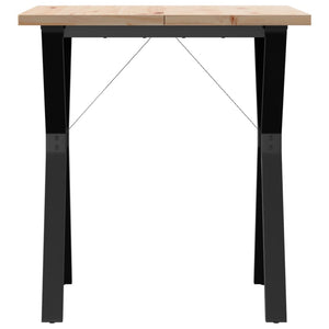 vidaXL Dining Table Y-Frame 70x70x75.5 cm Solid Pine & Steel