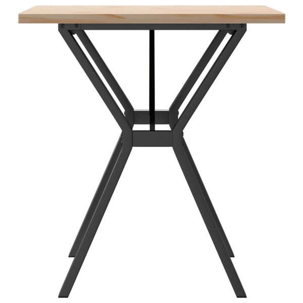 vidaXL Dining Table Y-Frame 70x70x75.5 cm Solid Pine & Steel