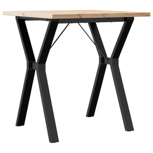 vidaXL Dining Table Y-Frame 70x70x75.5 cm Solid Pine & Steel