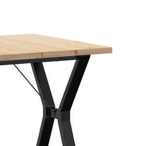 vidaXL Dining Table Y-Frame 70x70x75.5 cm Solid Pine & Steel