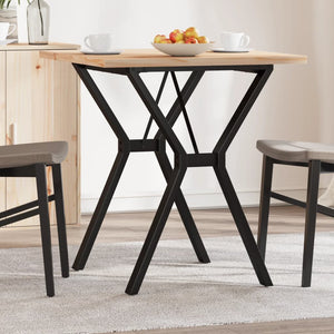 vidaXL Dining Table Y-Frame 70x70x75.5 cm Solid Pine & Steel
