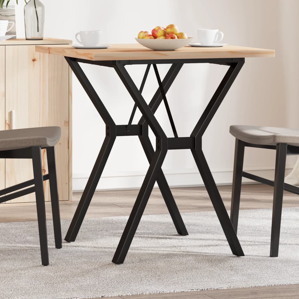vidaXL Dining Table Y-Frame 70x70x75.5 cm Solid Pine & Steel