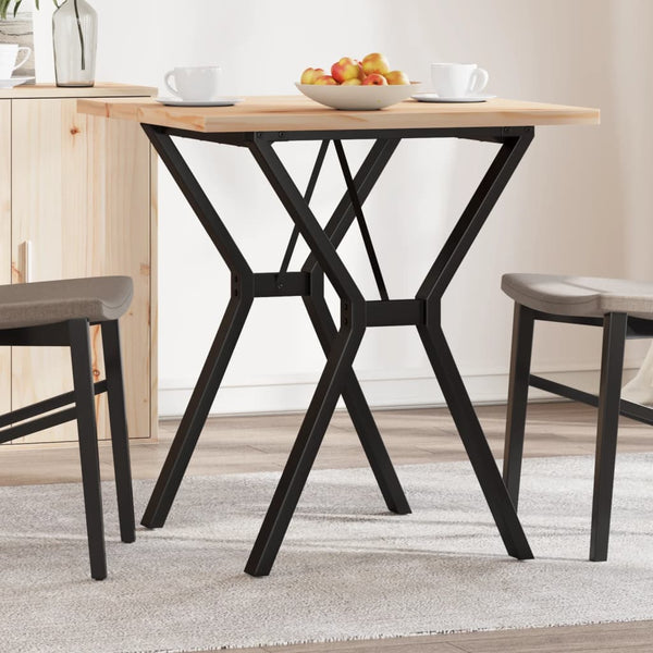 vidaXL Dining Table Y-Frame 70x70x75.5 cm Solid Pine & Steel